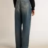 Damenjeans mit mittlerer Waschung