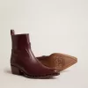 Damenstiefel Debbie aus burgunderrotem Leder Damenstiefel Debbie aus burgunderrotem Leder