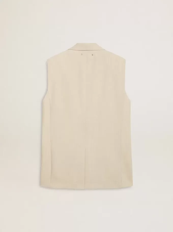 Damenweste aus Wollmischung in Khaki