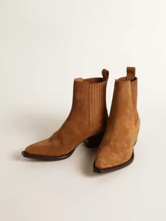 Debbie Stiefel aus braunem Wildleder