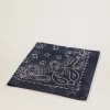 Denimblauer Schal aus der Golden Collection mit Paisley-Muster