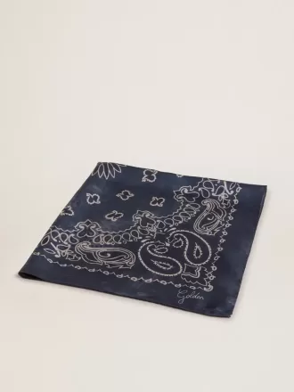 Denimblauer Schal aus der Golden Collection mit Paisley-Muster