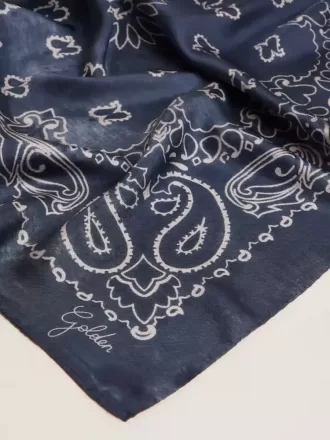 Denimblauer Schal aus der Golden Collection mit Paisley-Muster