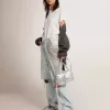 Distressed Regular-Fit-Damen-T-Shirt in Weiß