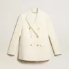 Doppelreihiger Blazer für Damen in Antikweiß Doppelreihiger Blazer für Damen in Antikweiß