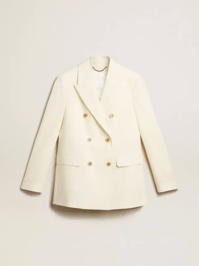 Doppelreihiger Blazer für Damen in Antikweiß Doppelreihiger Blazer für Damen in Antikweiß
