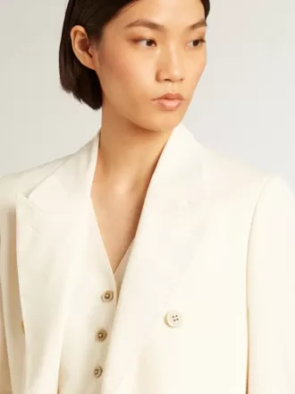 Doppelreihiger Blazer für Damen in Antikweiß Doppelreihiger Blazer für Damen in Antikweiß