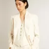 Doppelreihiger Blazer für Damen in Antikweiß Doppelreihiger Blazer für Damen in Antikweiß