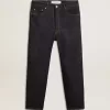 Dunkelblaue Herrenjeans aus einmal gewaschenem Denim