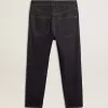 Dunkelblaue Herrenjeans aus einmal gewaschenem Denim