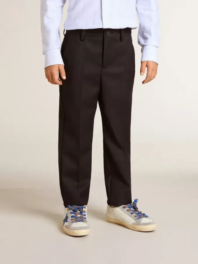 Dunkelblaue Wollhose für Jungen