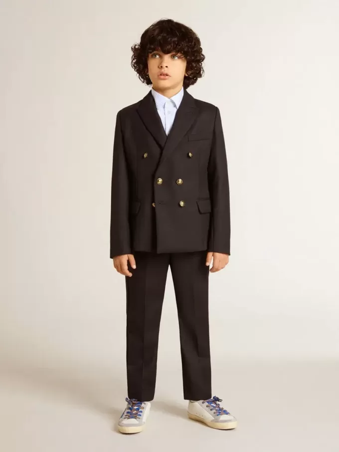 Dunkelblaue Wollhose für Jungen