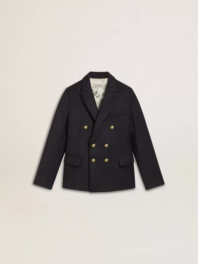 Dunkelblauer Zweireiher-Blazer für Jungen