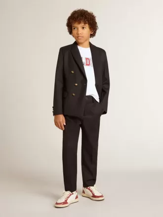 Dunkelblauer Zweireiher-Blazer für Jungen