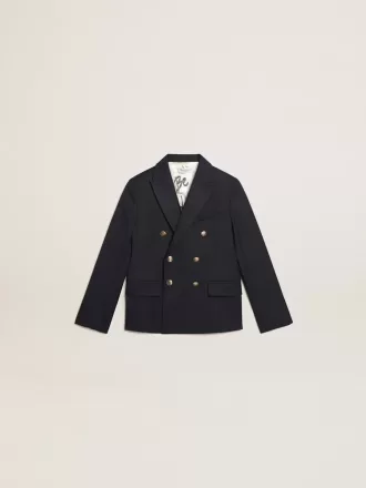 Dunkelblauer zweireihiger Knopfblazer für Jungen