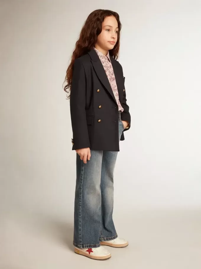 Dunkelblauer zweireihiger Knopfblazer für Jungen