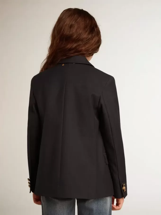 Dunkelblauer zweireihiger Knopfblazer für Jungen