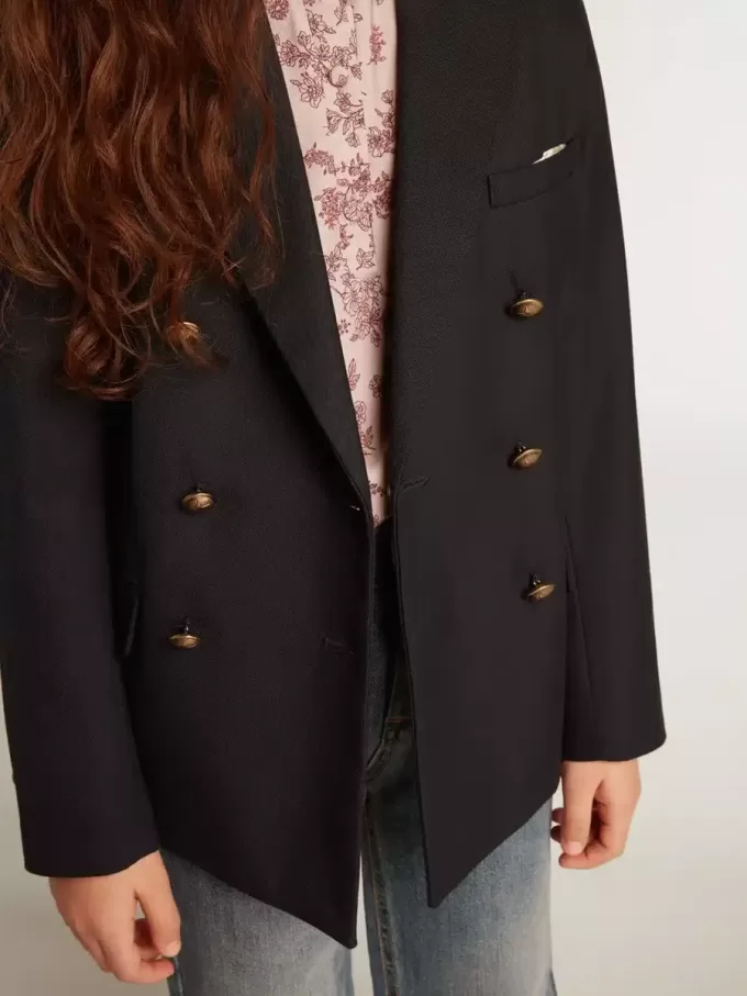 Dunkelblauer zweireihiger Knopfblazer für Jungen