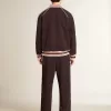 Dunkelblaues Herren-Sweatshirt mit Reißverschluss und weißem Logo
