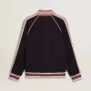 Dunkelblaues Herren-Sweatshirt mit Reißverschluss und weißem Logo