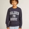 Dunkelblaues Sweatshirt für Jungen mit weißem Aufdruck