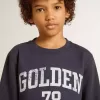 Dunkelblaues Sweatshirt für Jungen mit weißem Aufdruck