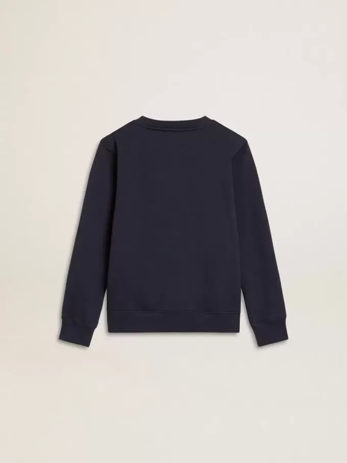 Dunkelblaues Sweatshirt für Jungen mit weißem Aufdruck