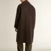Einreihiger Journey-Mantel für Herren aus knitterfreier Wollmischung mit Blumenanstecknadel
