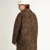 Einreihiger Mädchenmantel aus Wolle mit Jacquard-Tierprint