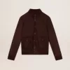 Fliegerjacke aus dunkelbraunem Wildleder aus der Golden Collection