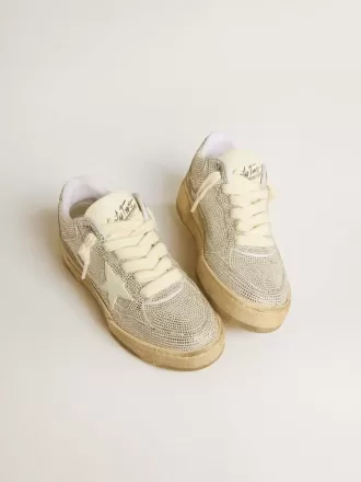 Forty2 für Damen aus weißem Leder und Swarovski-Kristallen mit weißem Stern