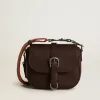 Francis Tasche für Damen, klein, aus dunkelbraunem Leder
