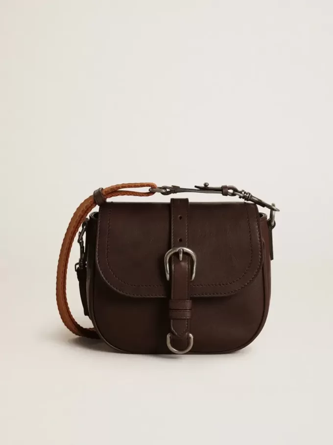 Francis Tasche für Damen, klein, aus dunkelbraunem Leder