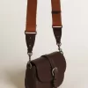 Francis Tasche für Damen, klein, aus dunkelbraunem Leder