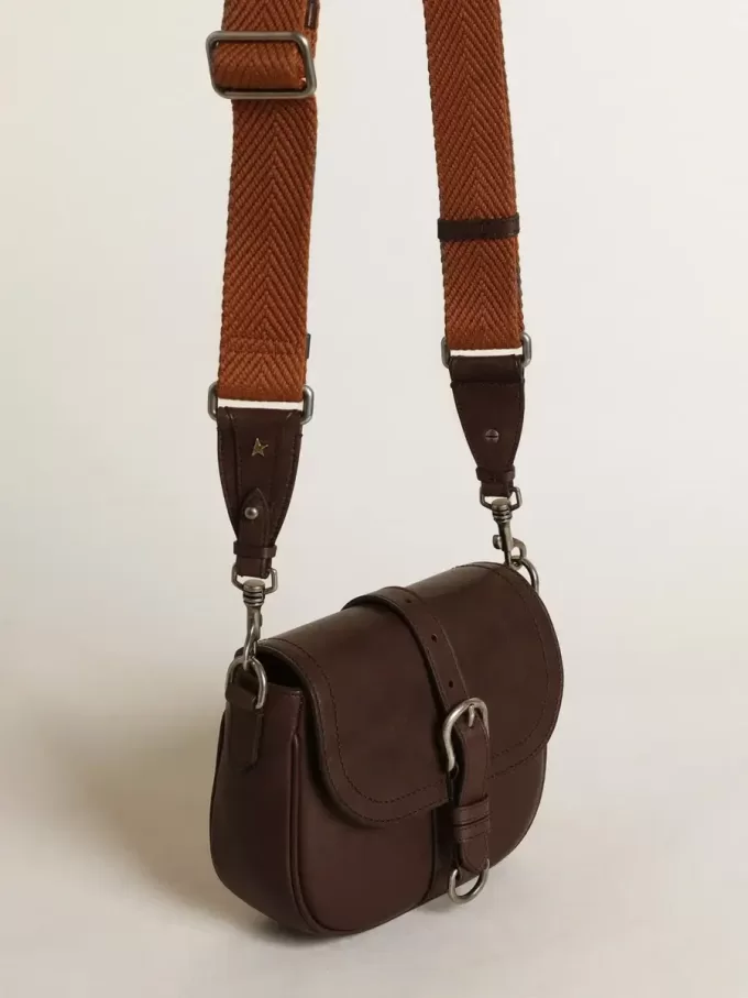 Francis Tasche für Damen, klein, aus dunkelbraunem Leder