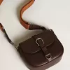 Francis Tasche für Damen, klein, aus dunkelbraunem Leder
