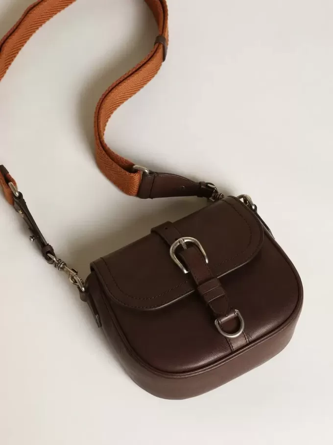 Francis Tasche für Damen, klein, aus dunkelbraunem Leder
