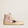 Francy Penstar für Damen aus rosa Wildleder mit grauem Glitzerstern