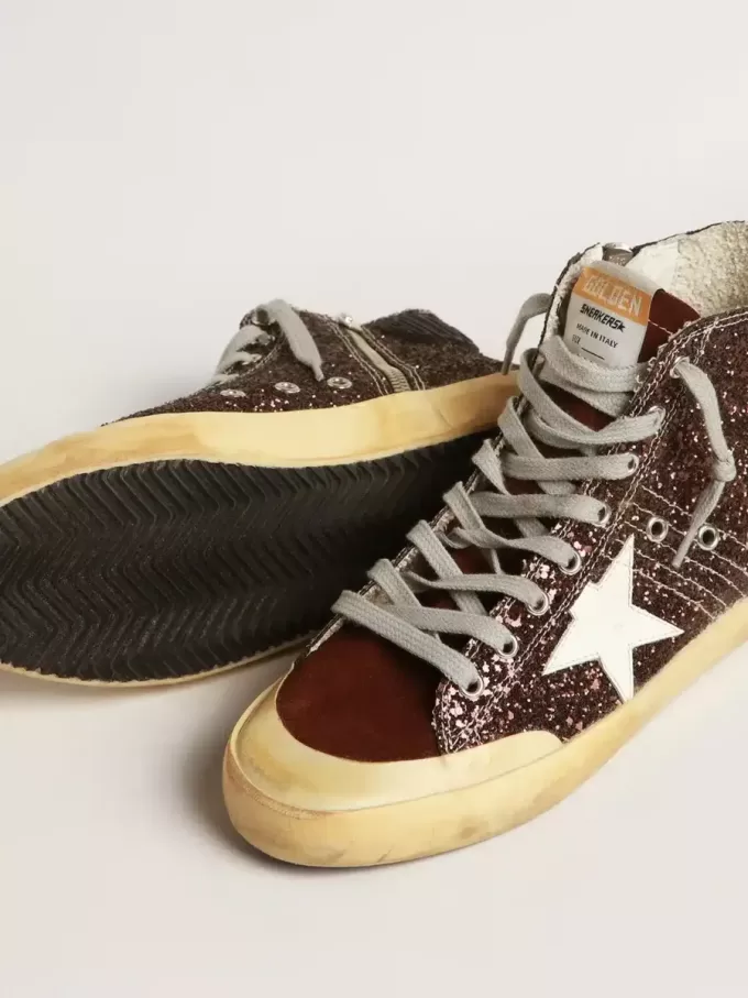 Francy Penstar in Braun mit Glitzer und weißem Lederstern