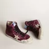 Francy Sneakers mit Pailletten und handgeschriebenem Schriftzug auf der Außensohle
