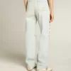 Gebleichte Damenjeans mit Cabochon-Kristallen