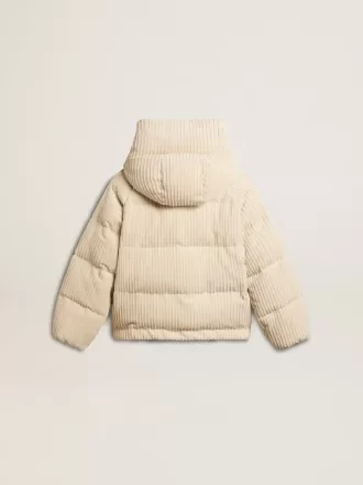 Gepolsterte Öko-Daunenjacke mit Reißverschluss und Kapuze