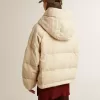 Gepolsterte Öko-Daunenjacke mit Reißverschluss und Kapuze