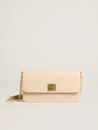 Gioia Tasche aus hellrosa Leder mit Golddetails