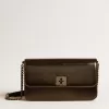 Gioia-Tasche aus schwarzem Glanzleder mit Metalldetails Gioia-Tasche aus schwarzem Glanzleder mit Metalldetails