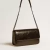 Gioia-Tasche aus schwarzem Glanzleder mit Metalldetails Gioia-Tasche aus schwarzem Glanzleder mit Metalldetails