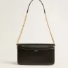 Gioia Tasche aus schwarzem Leder mit Golddetails