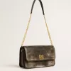 Gioia Tasche aus schwarzem Vintage-Leder mit goldenen Details