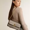Gioia Tasche aus schwarzem Vintage-Leder mit goldenen Details