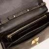 Gioia Tasche aus schwarzem Vintage-Leder mit goldenen Details